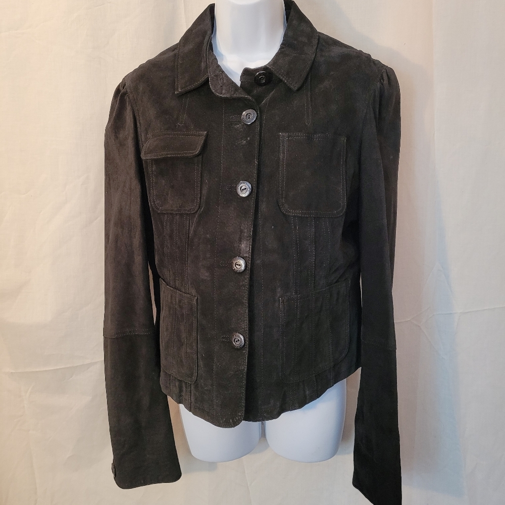 bebe Black Suede Leather Jacket